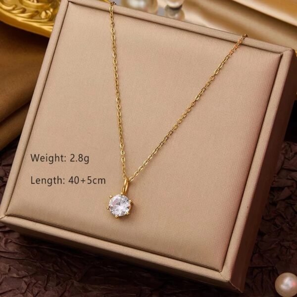 ชินต์ จี้มินิเพชรเดี่ยวเหล็กไทเทเนียม - Image 3