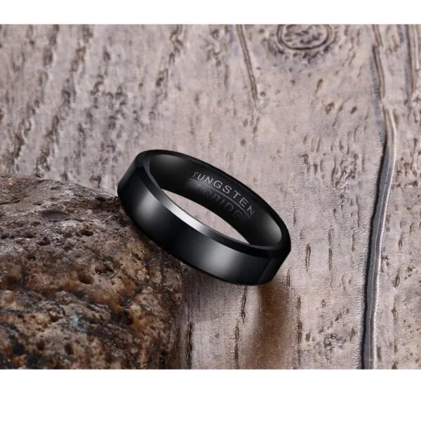 Vnox Black Tungsten Carbide Men's Ring Wedding Engagement Ring - Image 2