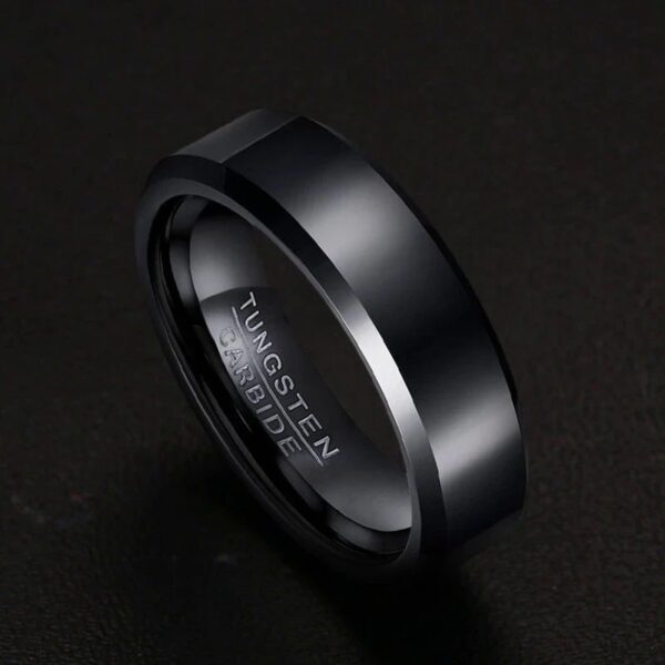Vnox Black Tungsten Carbide Men's Ring Wedding Engagement Ring - Image 3