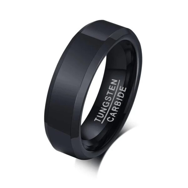 Vnox Black Tungsten Carbide Men's Ring Wedding Engagement Ring