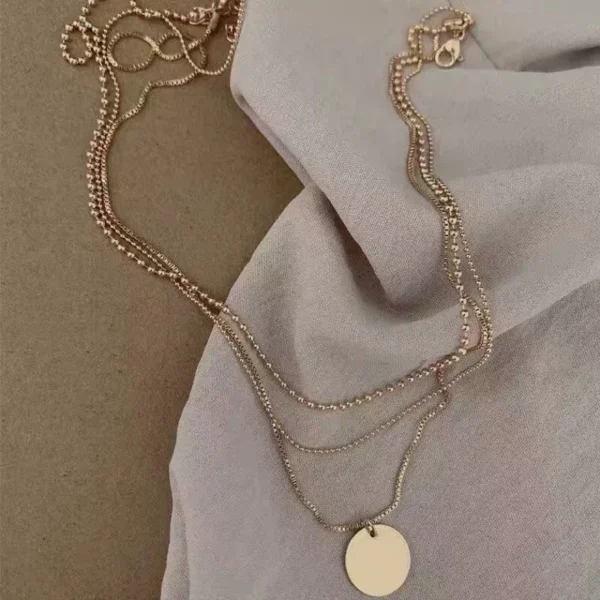 พร้อมส่งสร้อยคอโลหะสามชั้น - Image 3